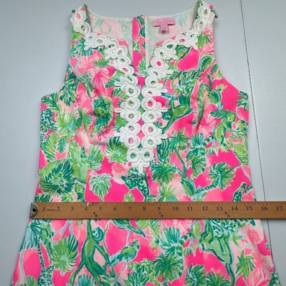 Lilly Pulitzer Dress Women 4 Pink Gabby Raz Berry Catty Shack Lace Resort Preppy - Picture 12 of 14